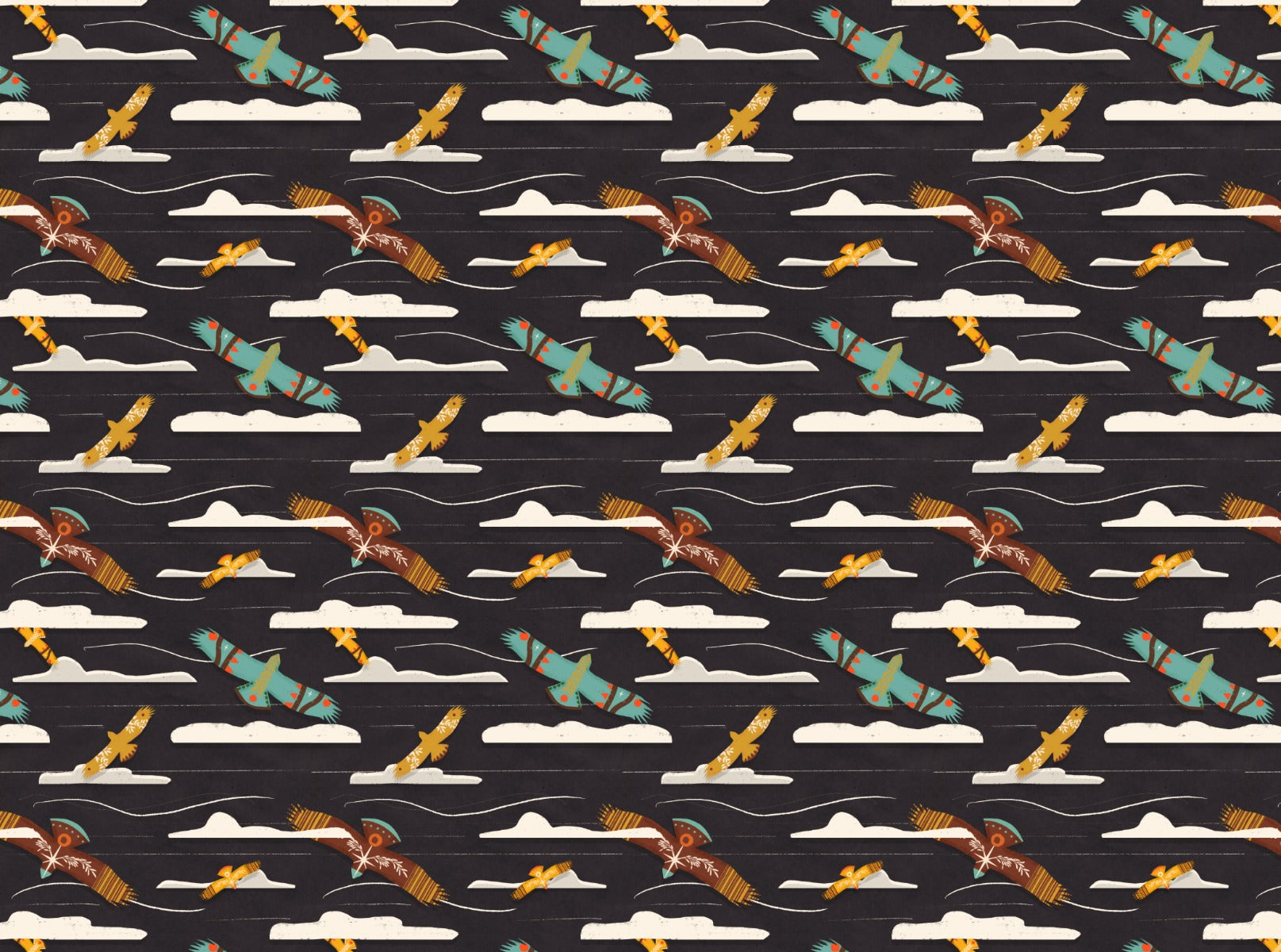 Birds of Prey Eagle Flying Charcoal Wallpaper