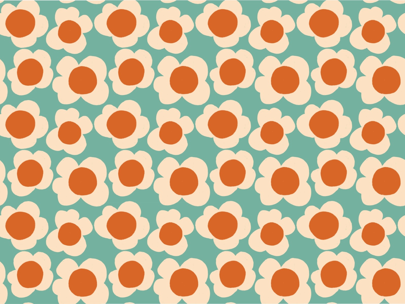 Blue Sunflower Pattern Wallpaper