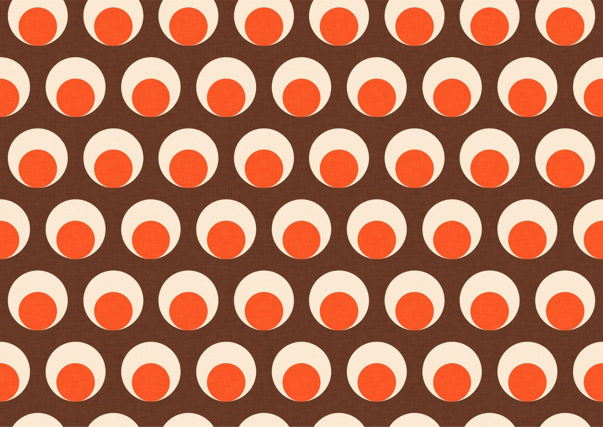 Classic Mid Mod Dot Eye Brown Wallpaper in your room — zoomed