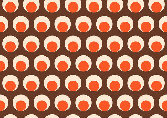 Classic Mid Mod Dot Eye Brown Wallpaper