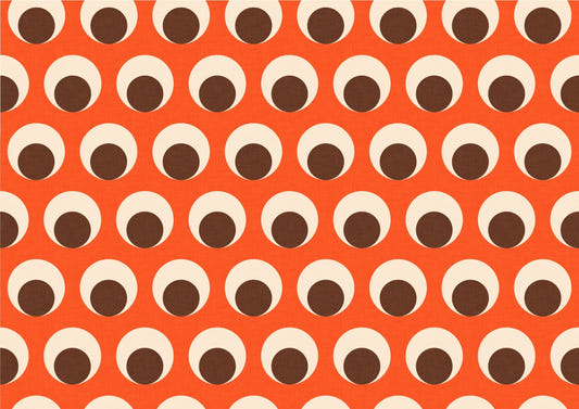 Classic Mid Mod Dot Eye Orange Wallpaper