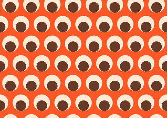 Classic Mid Mod Dot Eye Orange Wallpaper