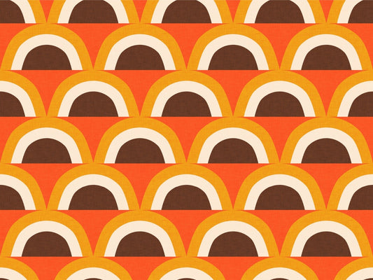 Classic Mid Mod Boho Orange Wallpaper
