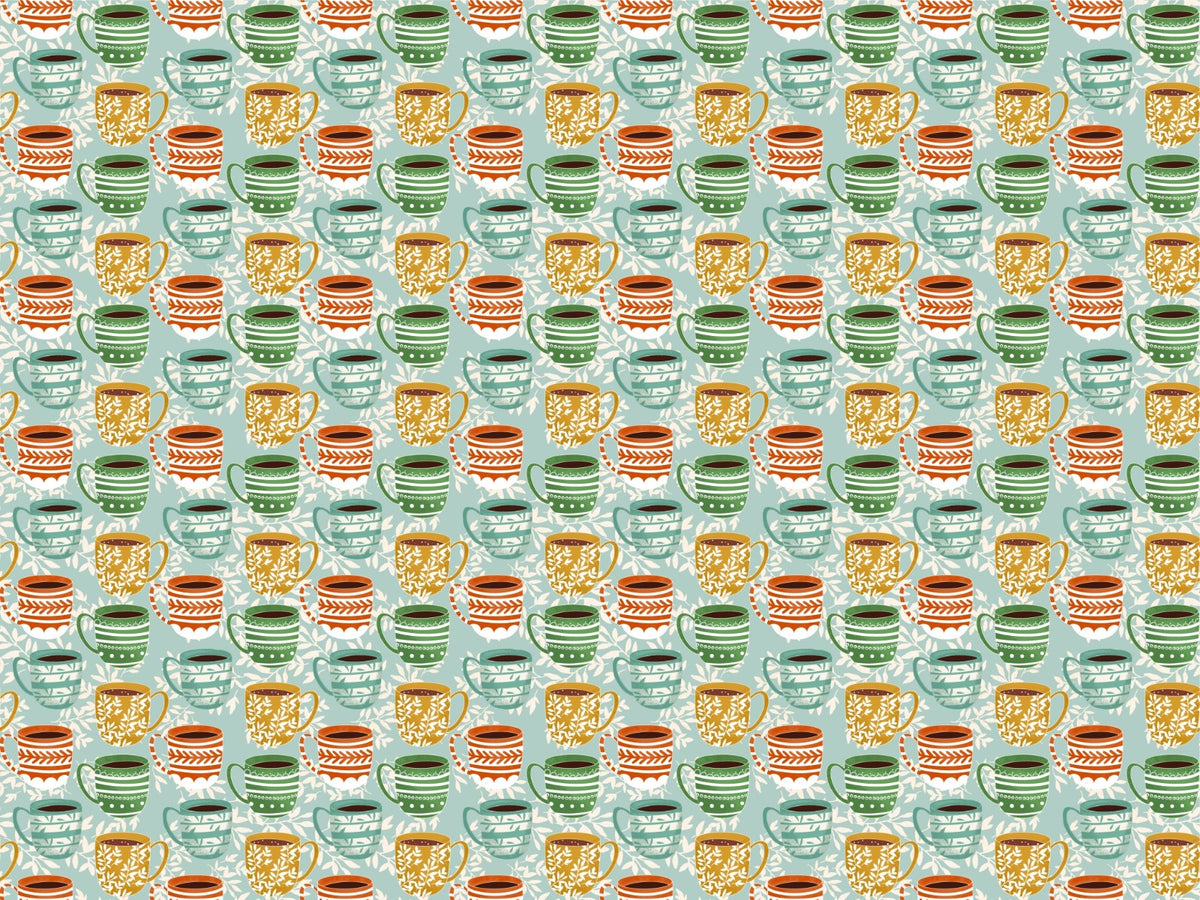 Cute Coffee Mug Blue Color Wallpaper in your room