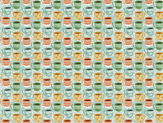 Cute Coffee Mug Blue Color Wallpaper