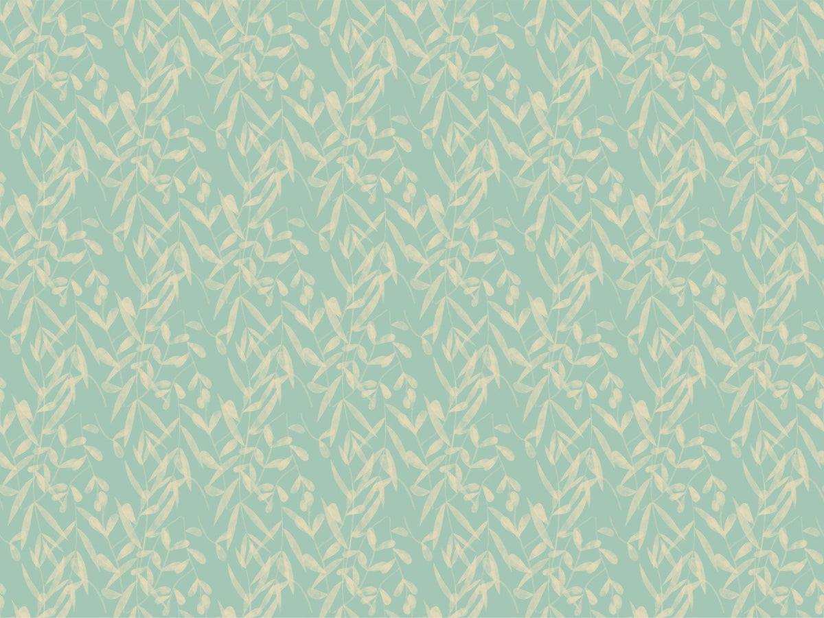Dark Academy Floral Blue Wallpaper in your room — zoomed