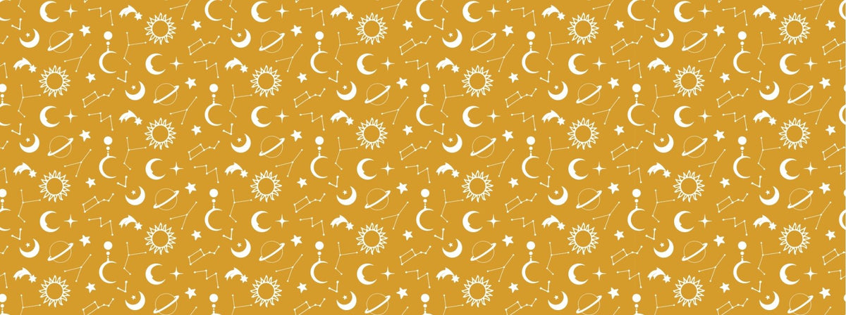 Constellation Yellow Dream Night Stars Wallpaper in your room — zoomed