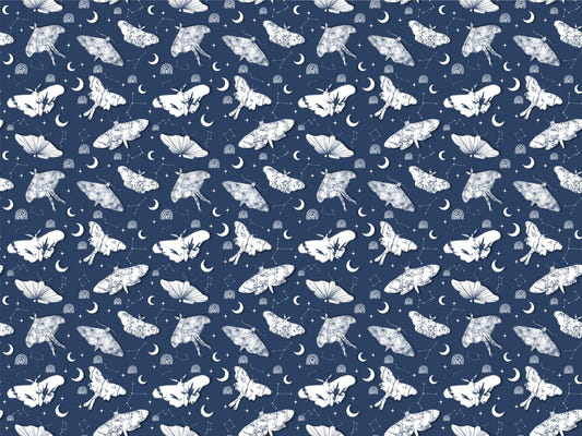Dreamy Shibori Floral Butterflies and Stars Wallpaper