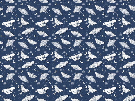 Dreamy Shibori Floral Butterflies and Stars Wallpaper