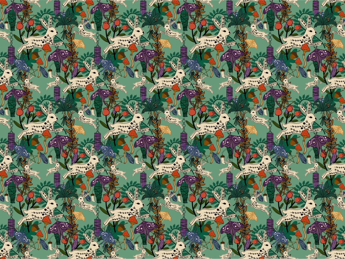 Eclectic Witch Green Forest Wallpaper in your room