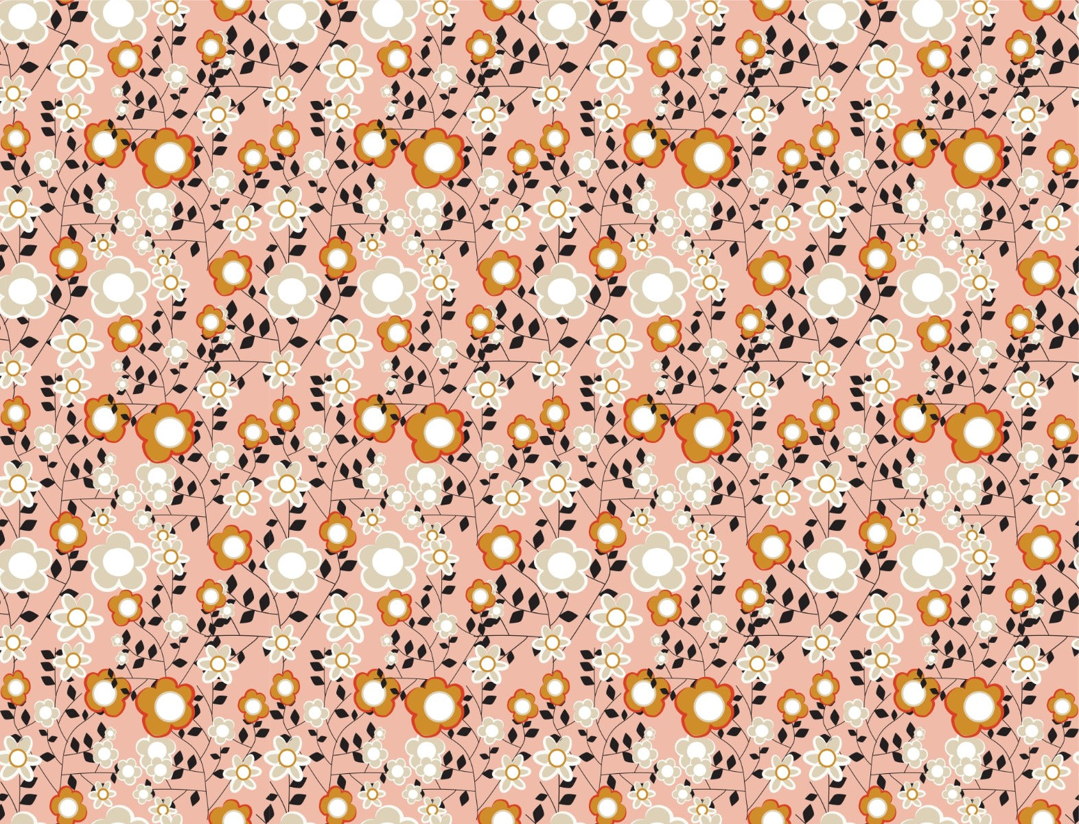 Field of Flowers Light Pink Wallpaper