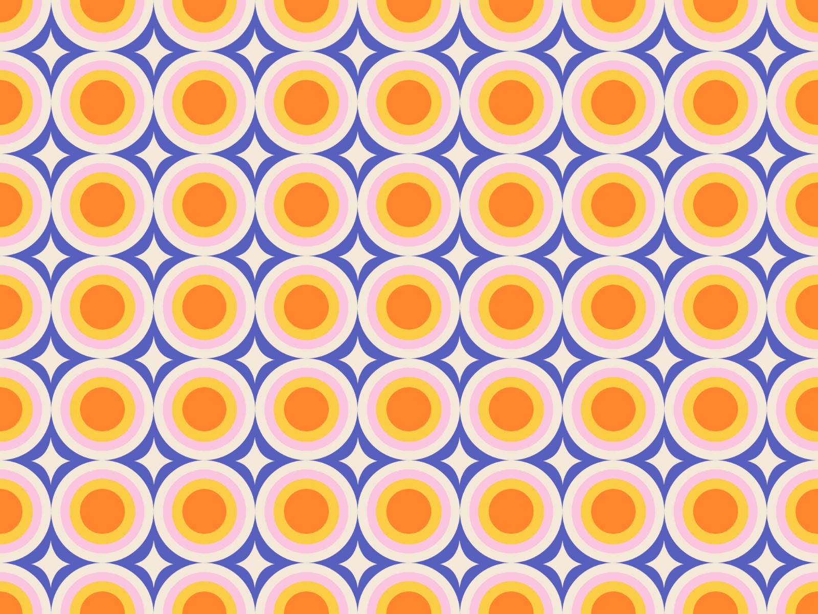 Groovy Dots Purple Repeat Pattern Wallpaper in your room — zoomed