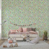 Graceful swan and flower print wallpaper for walls

