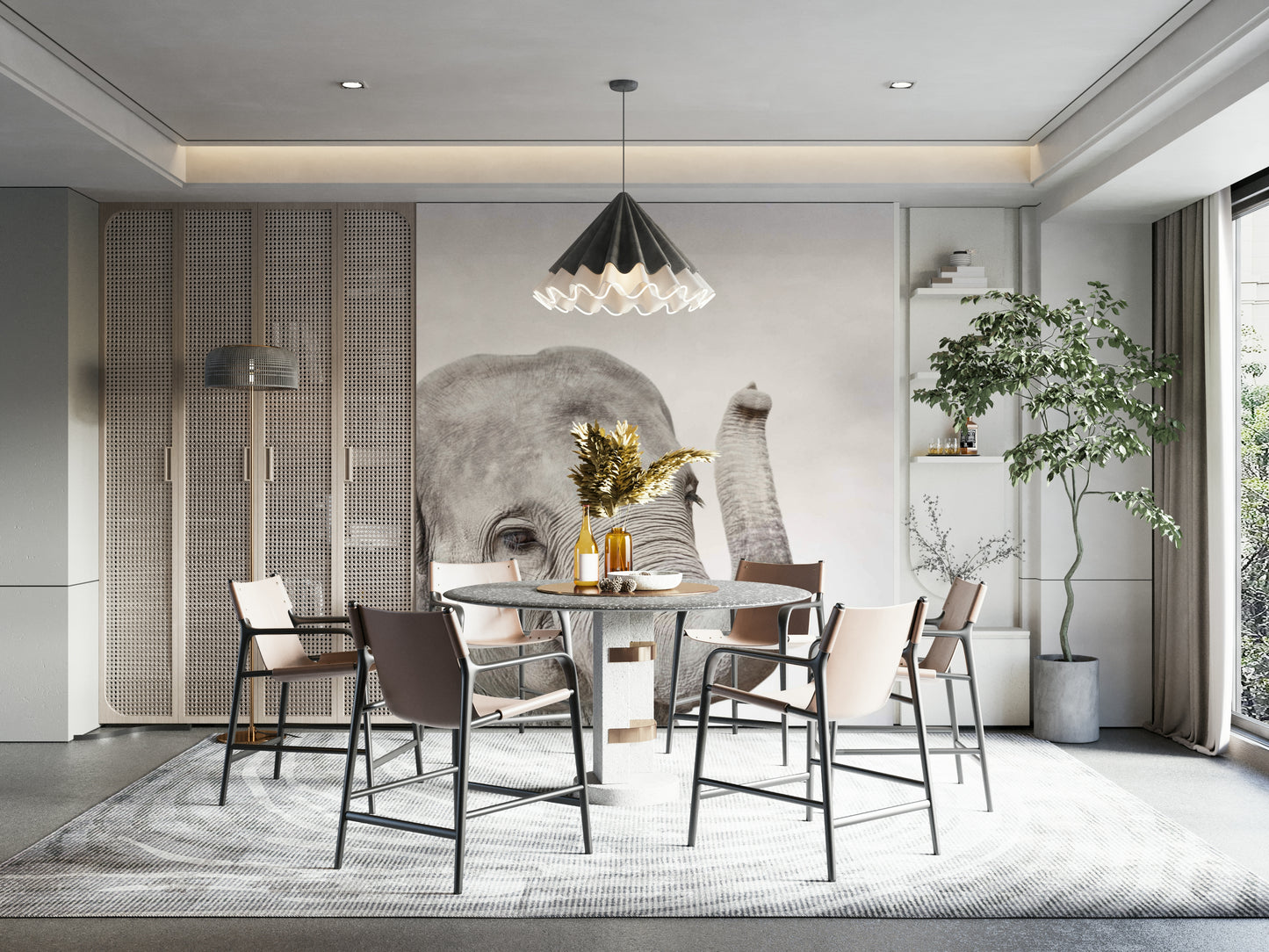 Playful elephant cub wall art for toddlers

