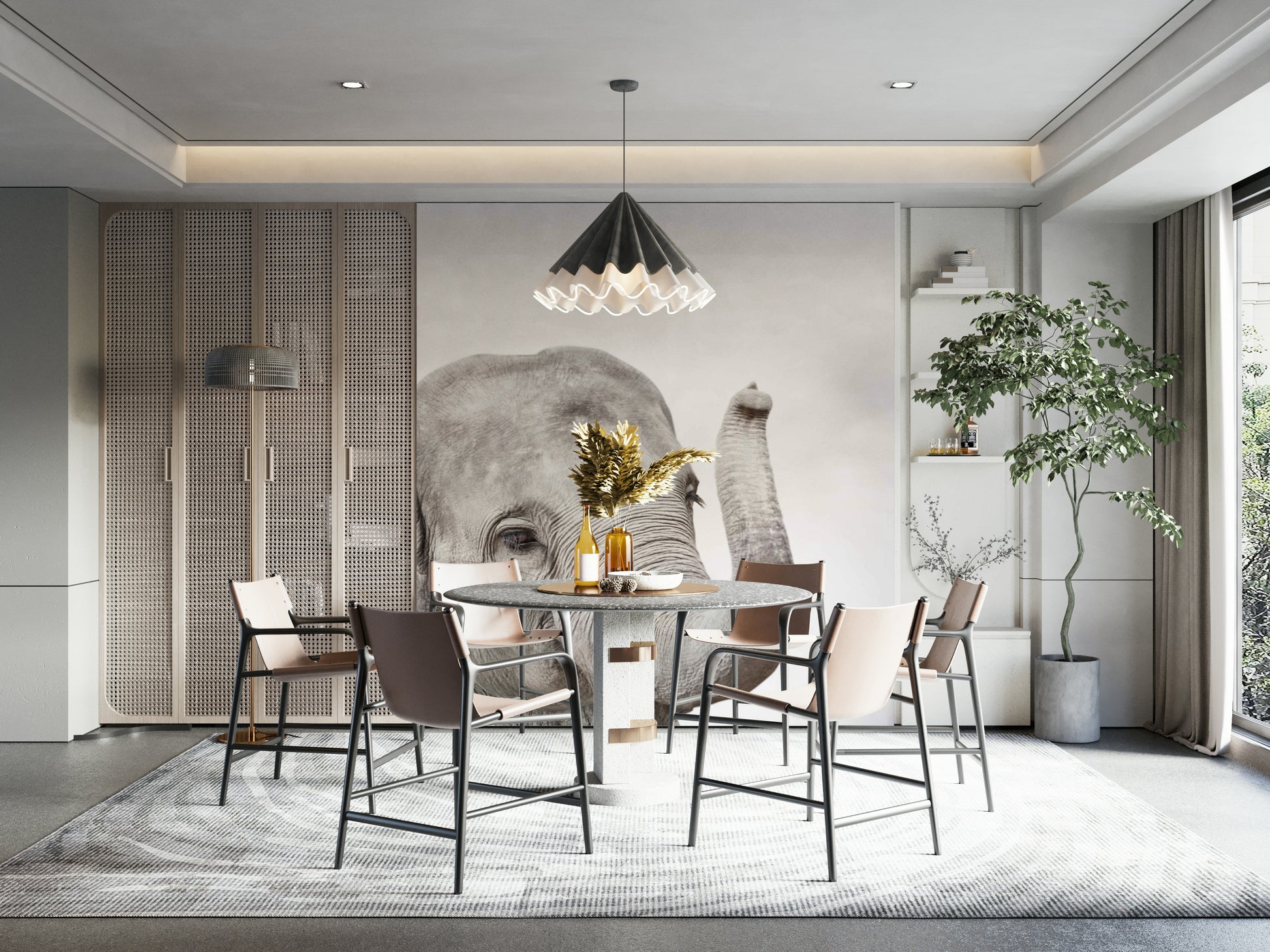 Playful elephant cub wall art for toddlers

