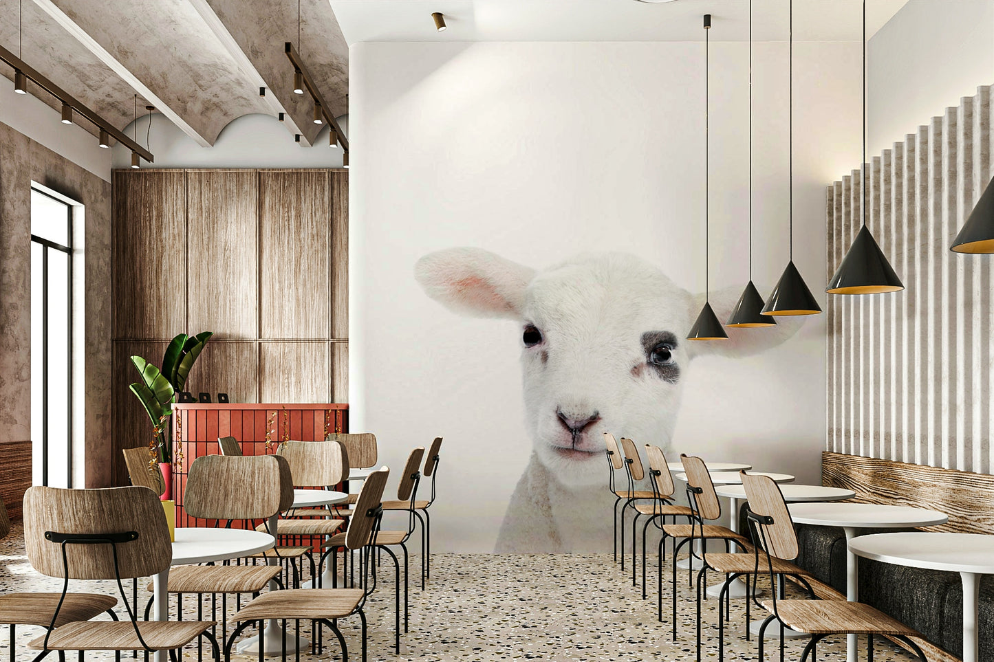 Adorable lamb wall art for calm interiors

