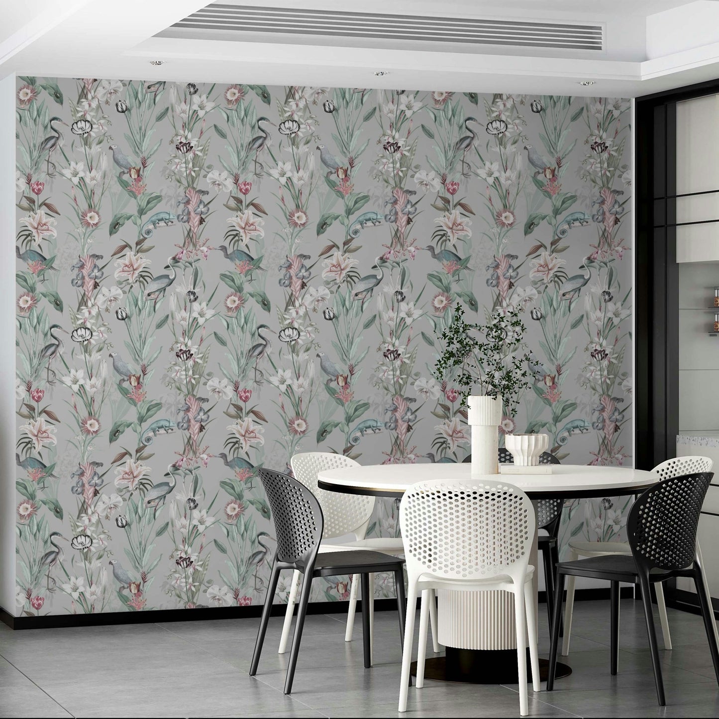 Contemporary pastel mural with dreamy pattern

