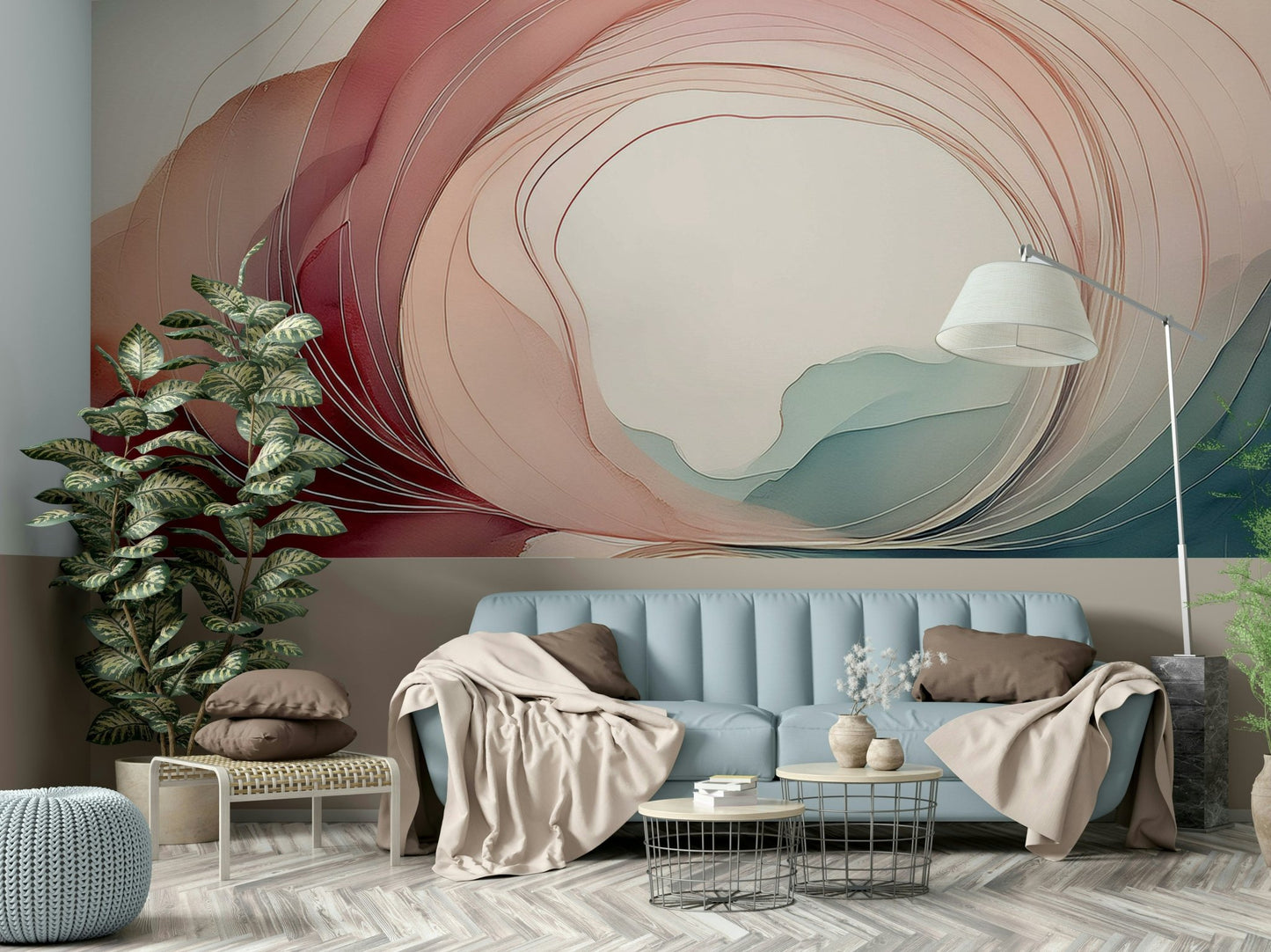 Sweet Sleep Portal Wall Mural with soft stars and clouds.

