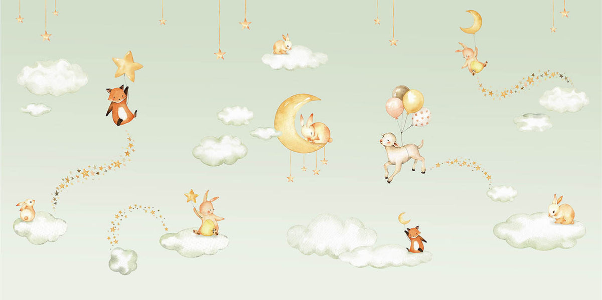 Green Sweet dreams wallpaper for kids room in your room