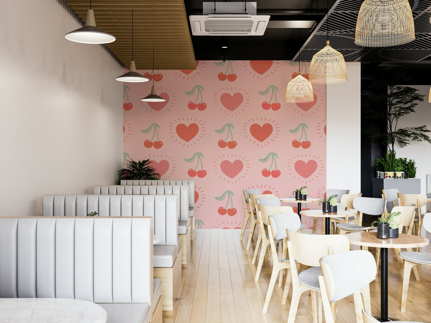 Sweetheart Cherries Wallpaper with cute cherry pattern

