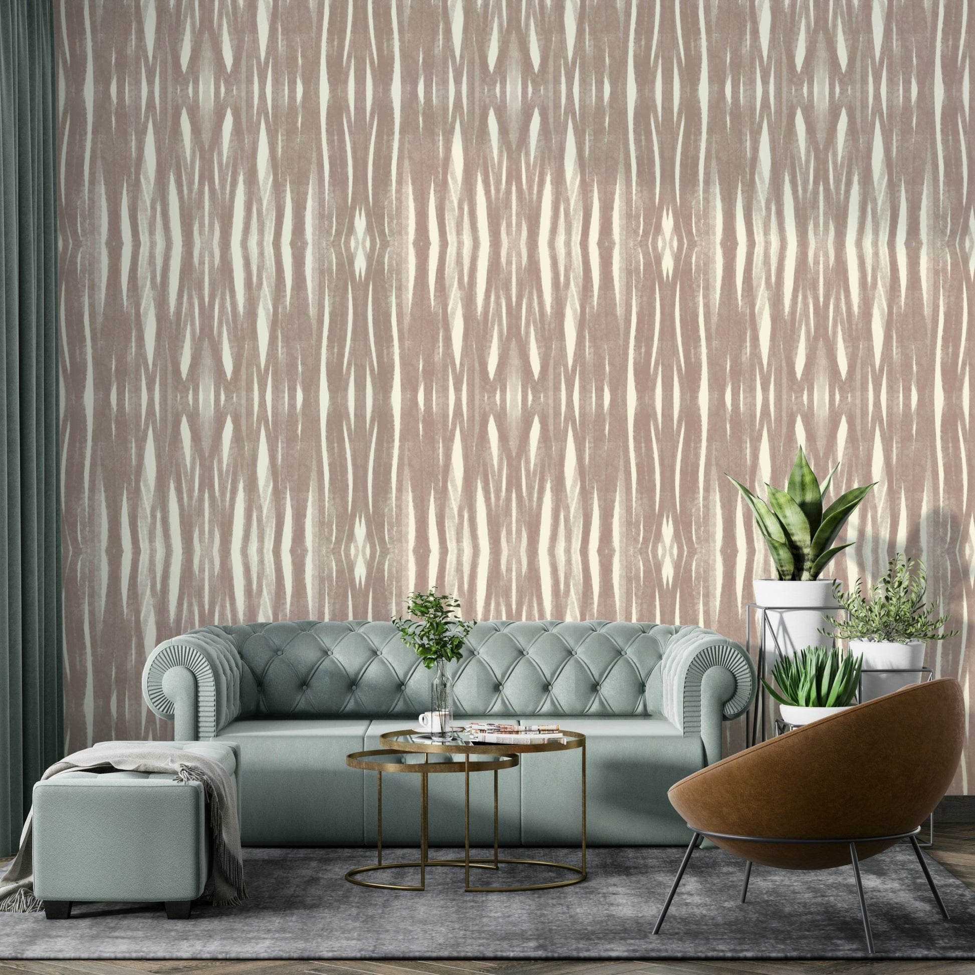 Bold symmetrical strokes wallpaper for modern interiors


