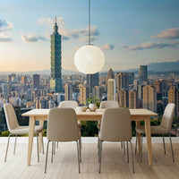Panoramic Taipei view Taipei Skyline Serenity wall art covering.