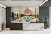 A graceful subtle reflection wall mural in tranquil tones.


