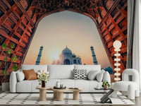 Historic Taj Mahal Sunset wall mural incredible vista.