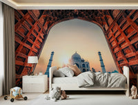 Elegant Taj Mahal Sunset wallpaper for walls monument.