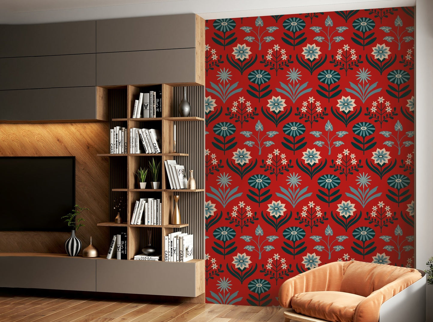 Artistic and timeless floral wallpaper.

