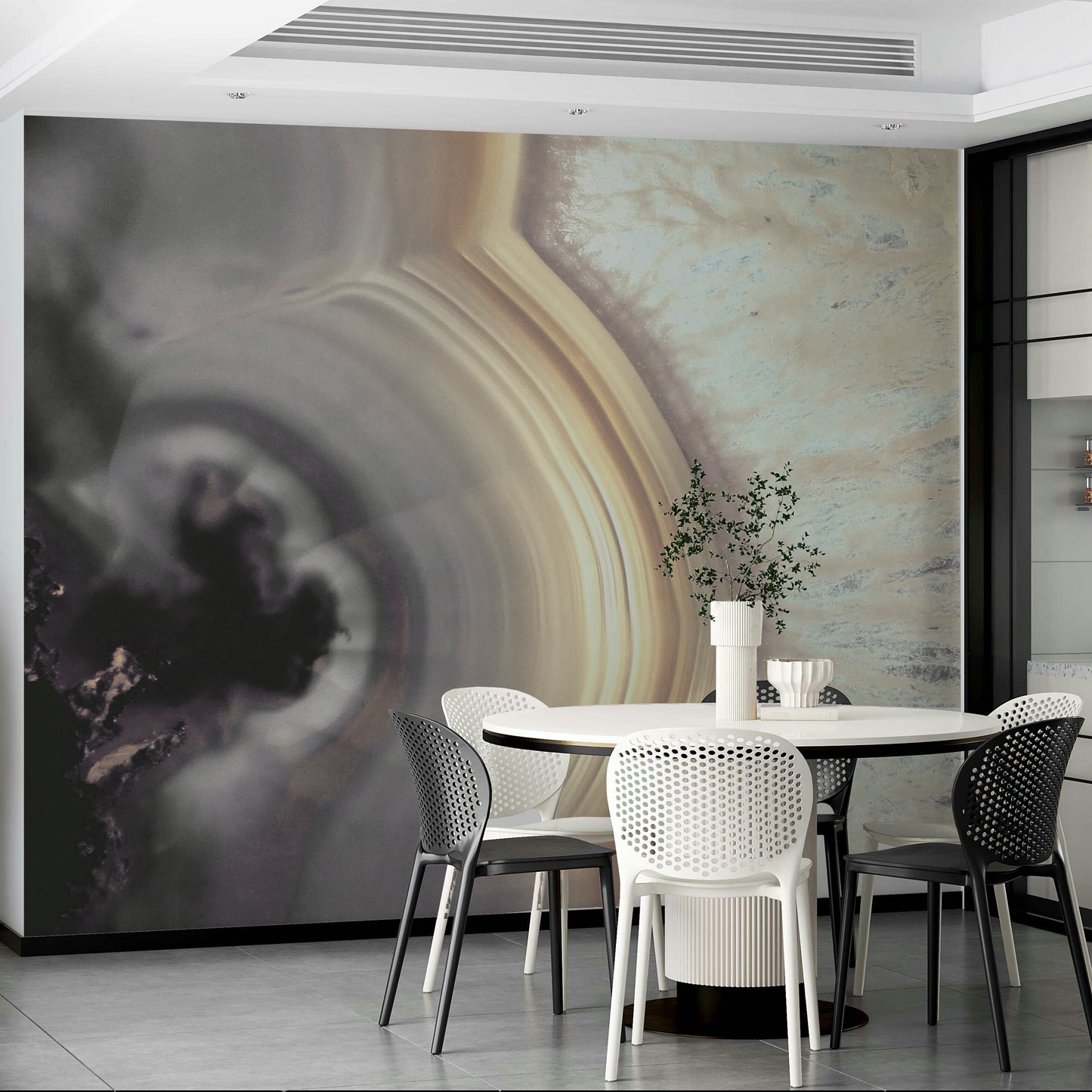 Polished geode mural for walls

