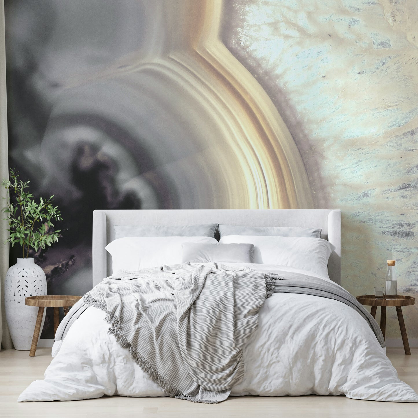 Taupe agate geode wall mural

