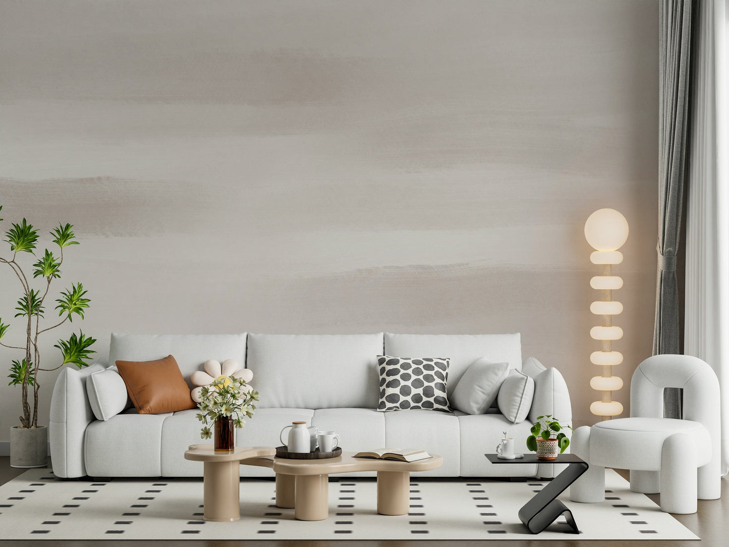 Soft Taupe Brushstrokes Wall Mural - 2753525