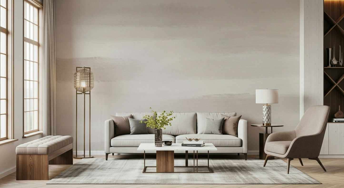 Soft Taupe Brushstrokes Wall Mural - 2753525