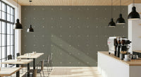 Taupe linen look square pattern wallcovering textured effect.
