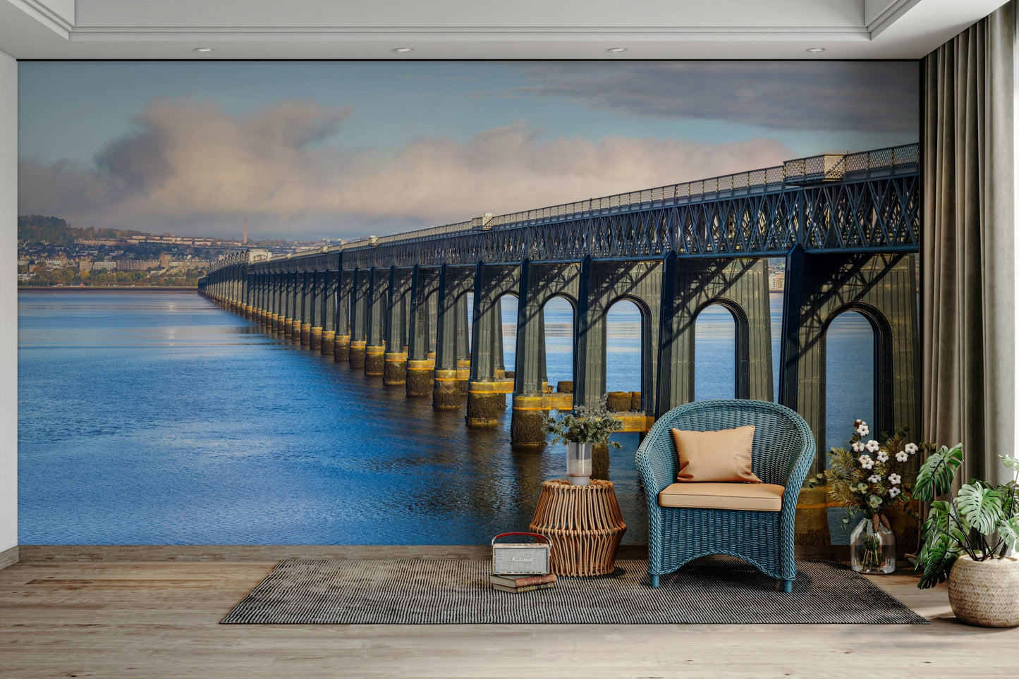 A beautiful panoramic view wall mural of the Firth of Tay.

