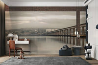 Scenic Tay Road Bridge mural with urban backdrop

