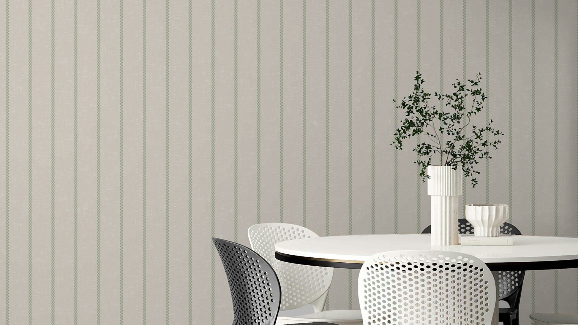 Green tea towel stripe wallpaper design

