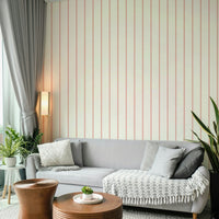 Vertical red lines on white wallpaper background

