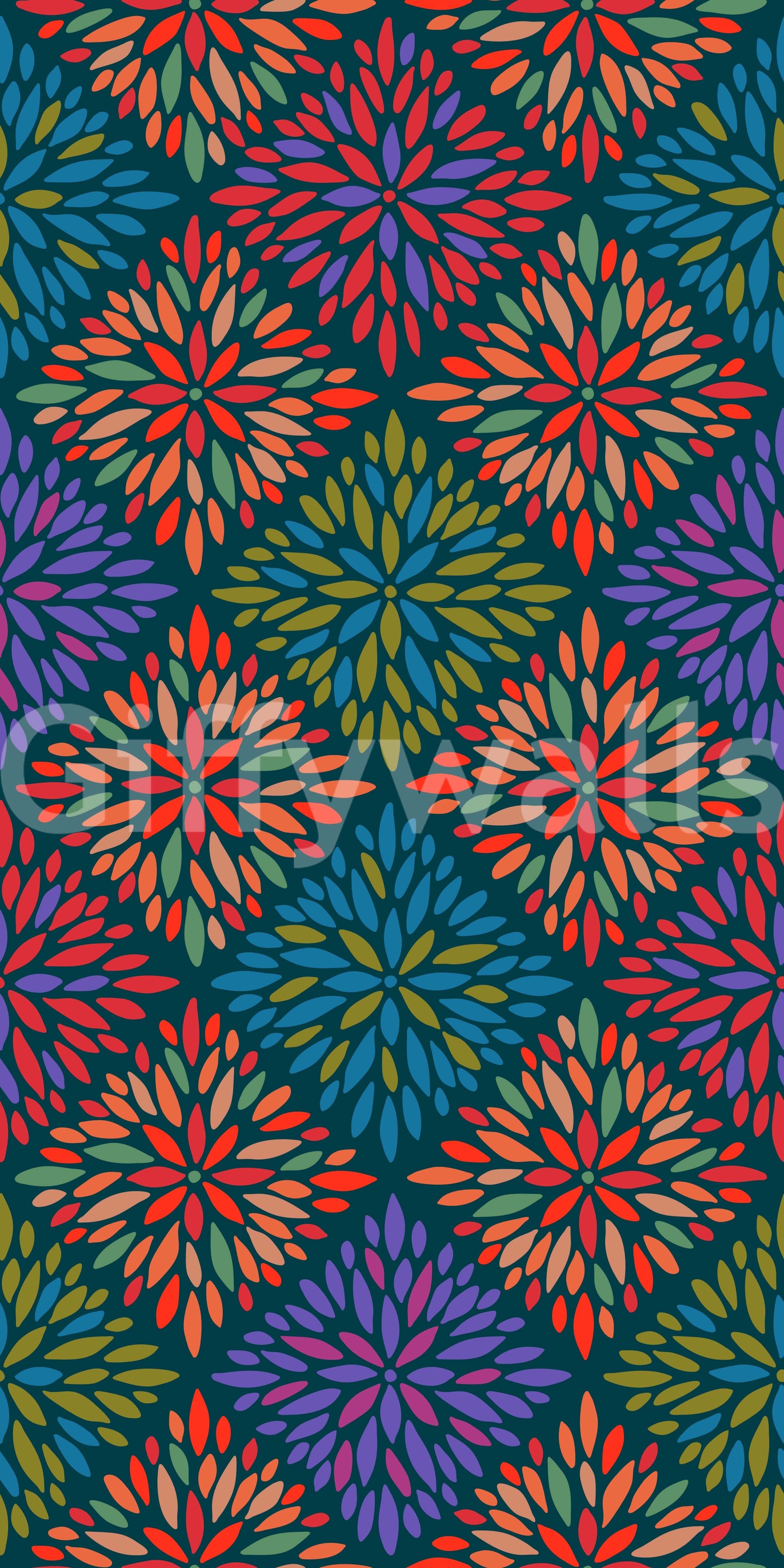 The wallpaper features a subtle, repeating motif.

