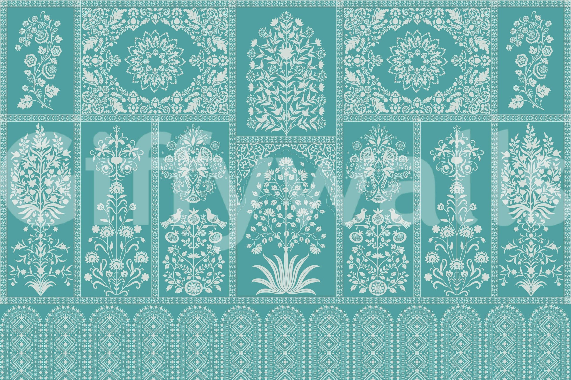 The style is a soft-focus illustration or a painterly design.

