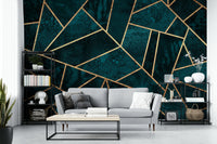 A beautiful modern art wall mural for a living room.

