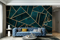 A contemplative geometric design wallpaper mural for a feature wall.

