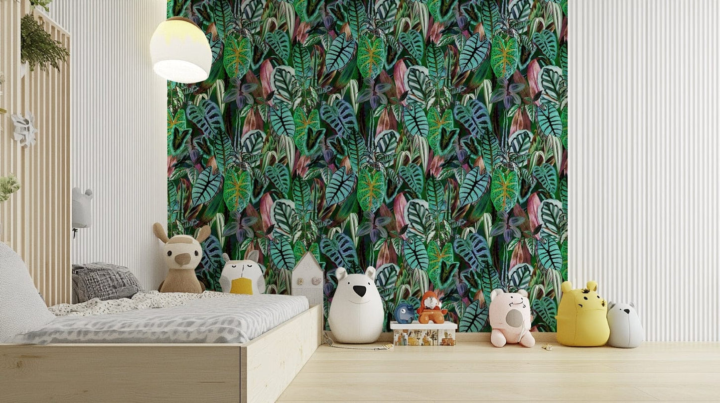 Green Foliage leaf wallpaper for walls

