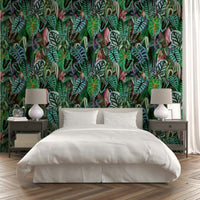 Green Foliage gentle mural wallpaper

