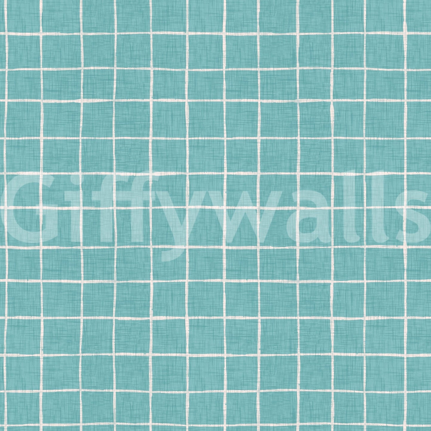 Teal Linen Grid Wallpaper⁠