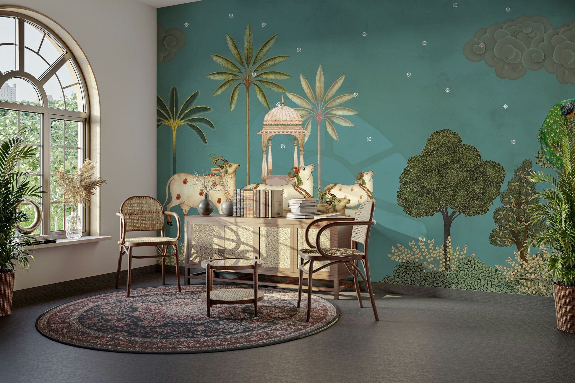 Neel Pichwai Wall Mural elegant design


