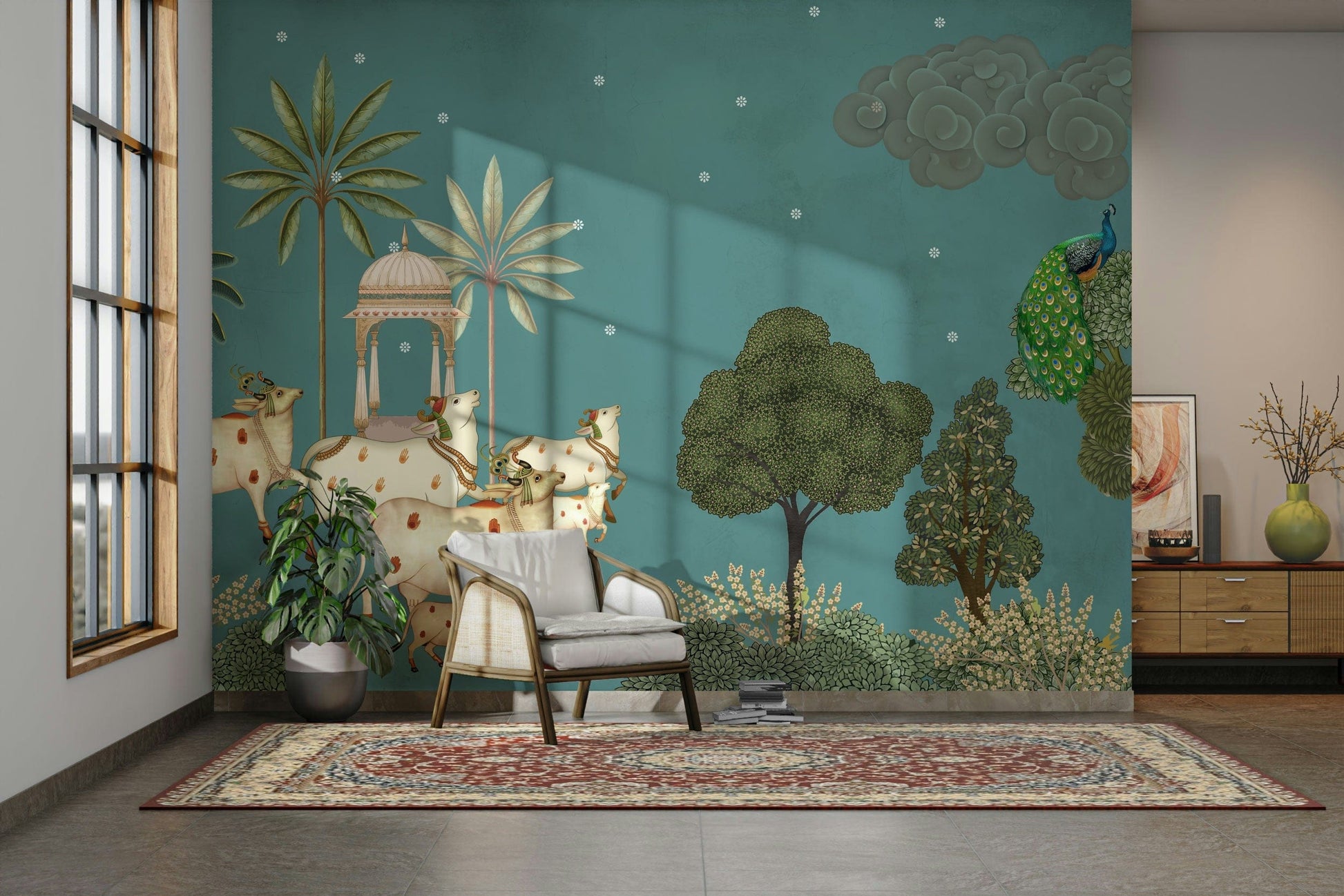 Neel Pichwai Wall Mural for living room

