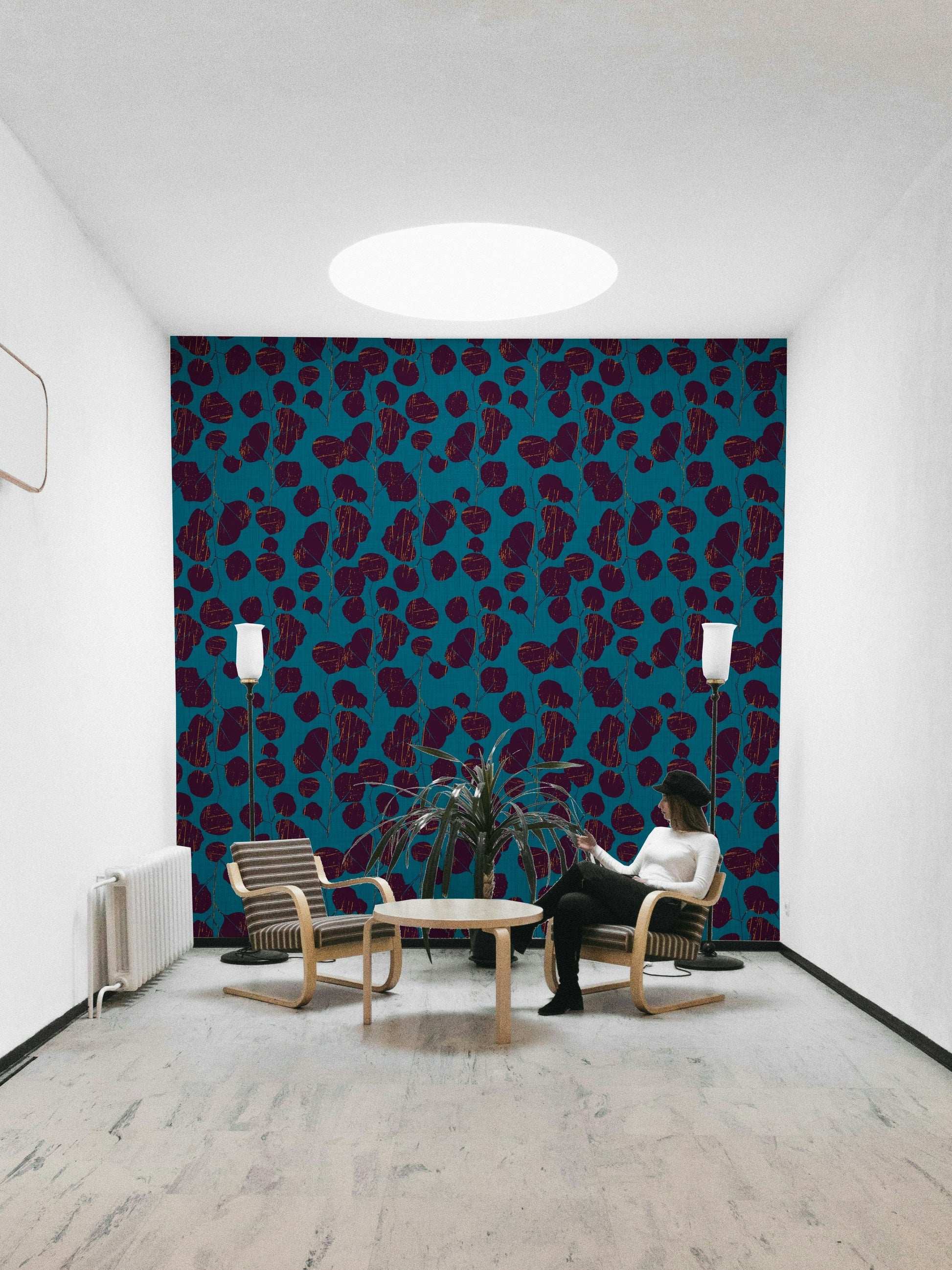 Boho Jewel Tone floral wallpaper