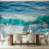 Vivid Crashing Teal wallpaper powerful turquoise ocean movement